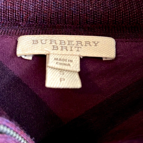 Burberry Brit Men’s Burgundy Pullover with Shoulder Detail, Size SM - Picture 2 of 4